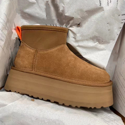 Thick-soled pencil elastic boots