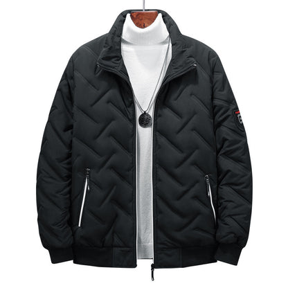 Mens Lightweight Stand Collar Cotton Jacket
