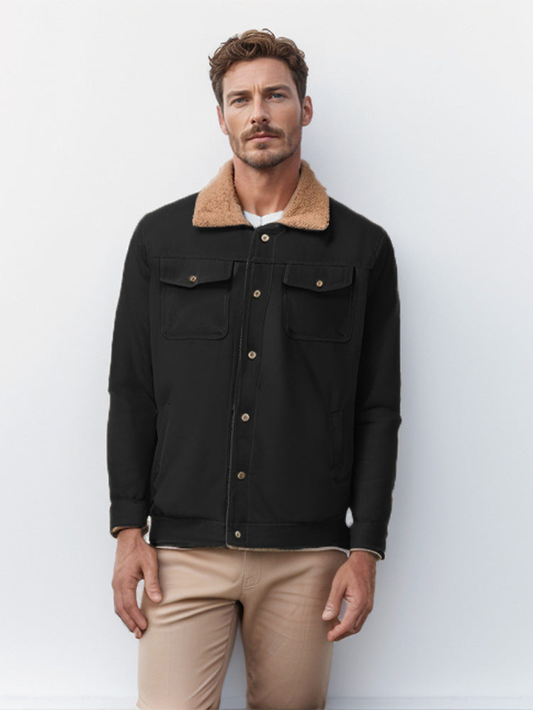 Men's Fleece-Lined Casual Workwear Jacket