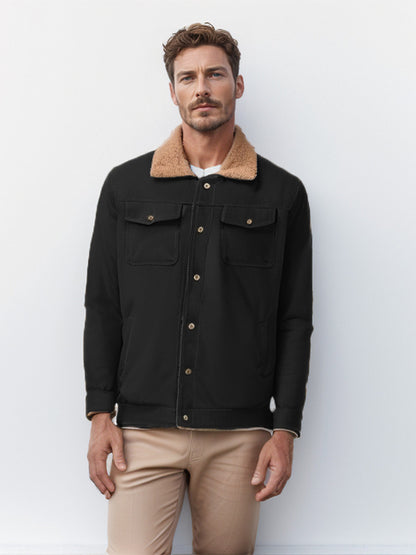Men's Fleece-Lined Casual Workwear Jacket