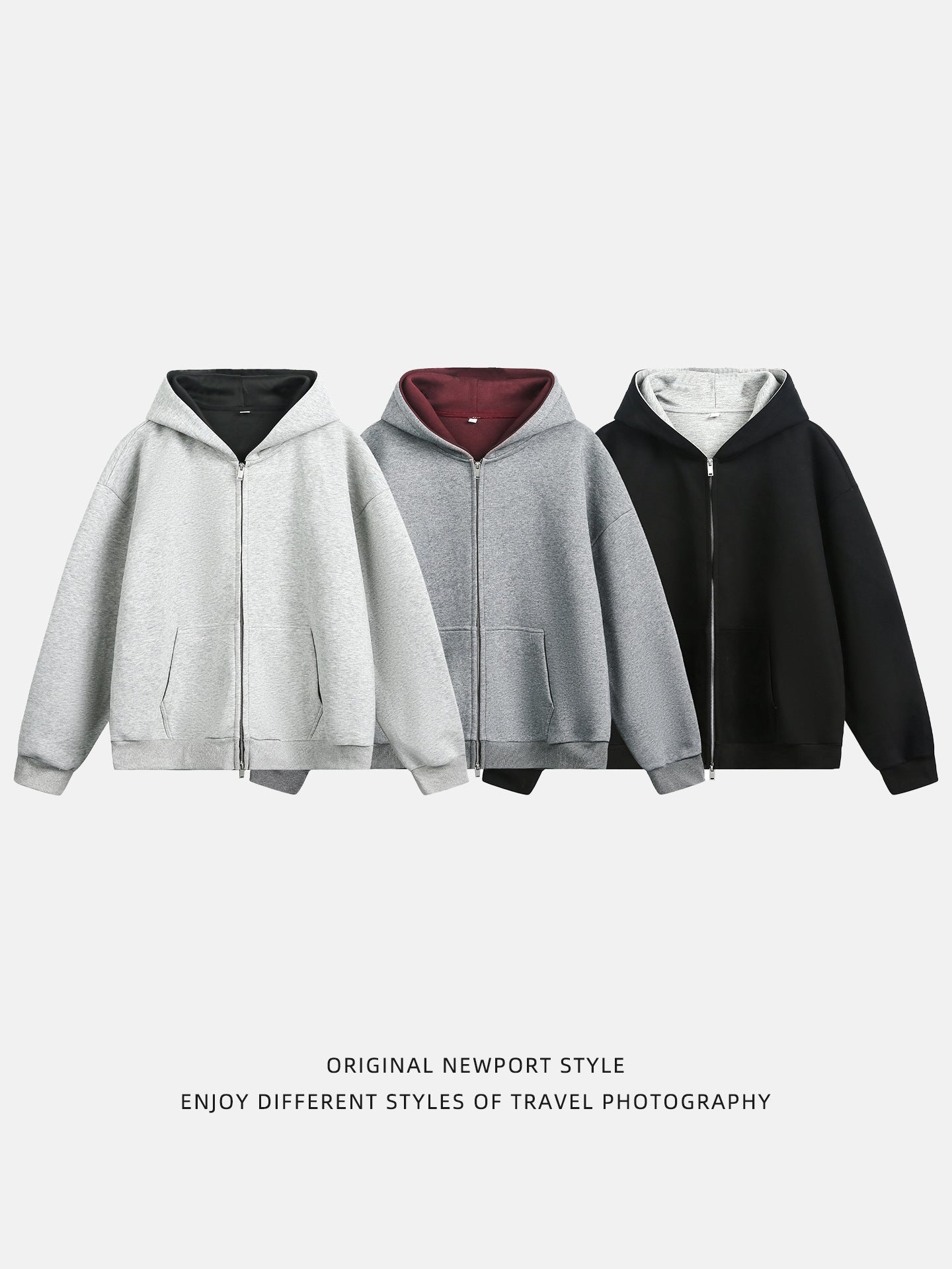 Hooded Sweatshirt Men's Loose Cardigan Jacket