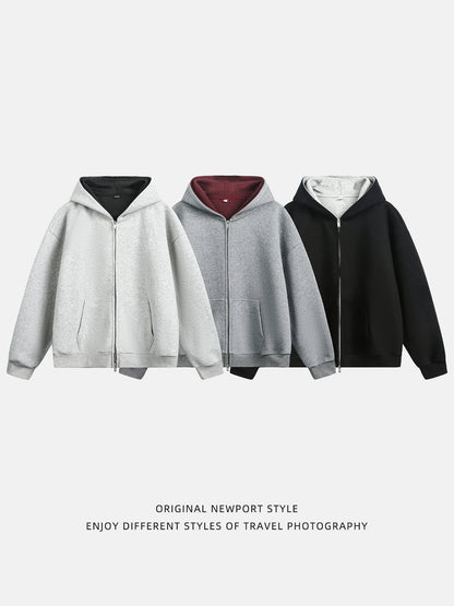 Hooded Sweatshirt Men's Loose Cardigan Jacket